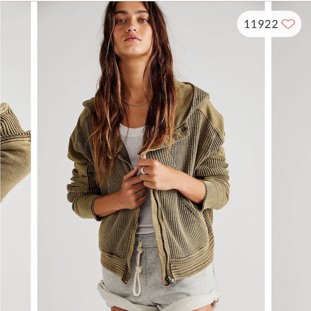 Free People One Mason Hoodie. Color: Army. Size: XL